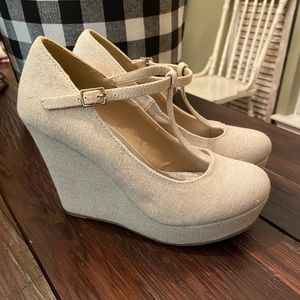 Beige wedges